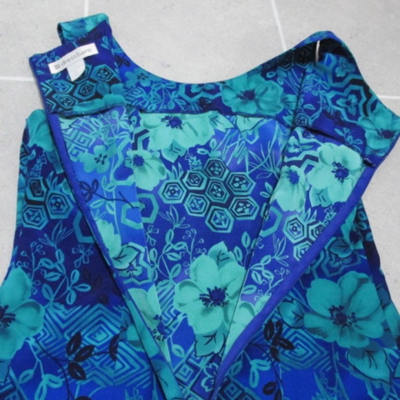 Sleeveless Blue&Petrol Sheath Dress, Size 8 - Picture 8 of 8